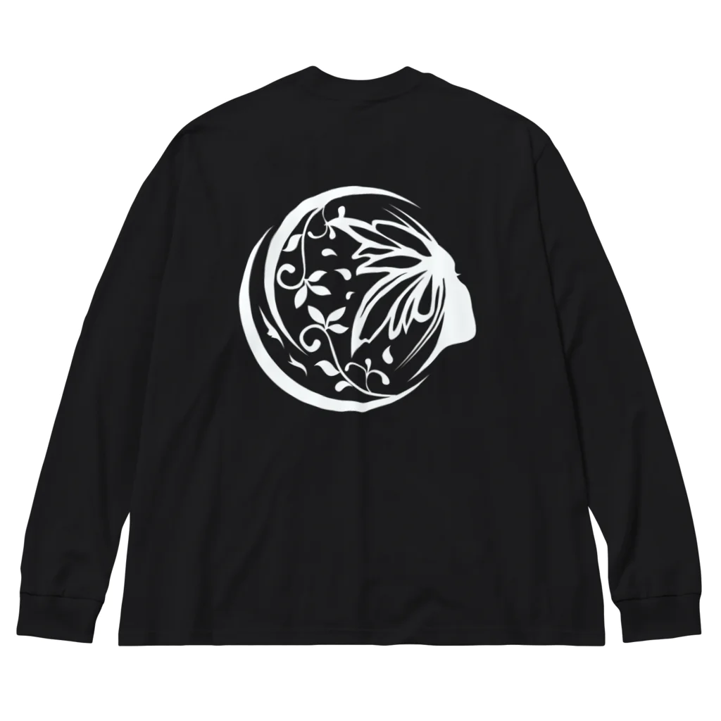 ブルームのBloomロゴシリーズ白 Big Long Sleeve T-Shirt