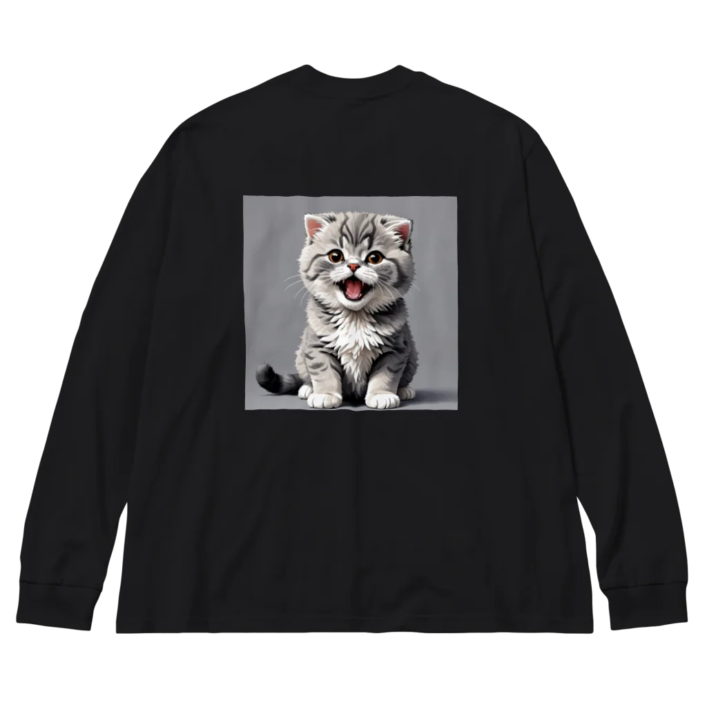 猫は正義♡の甘えん坊な子猫 ビッグシルエットロングスリーブTシャツ