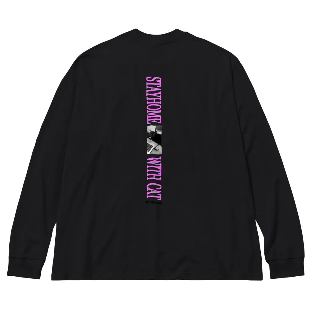 クロネコチャコとフランス額装のショップのステイホームウィズキャッツ Big Long Sleeve T-Shirt