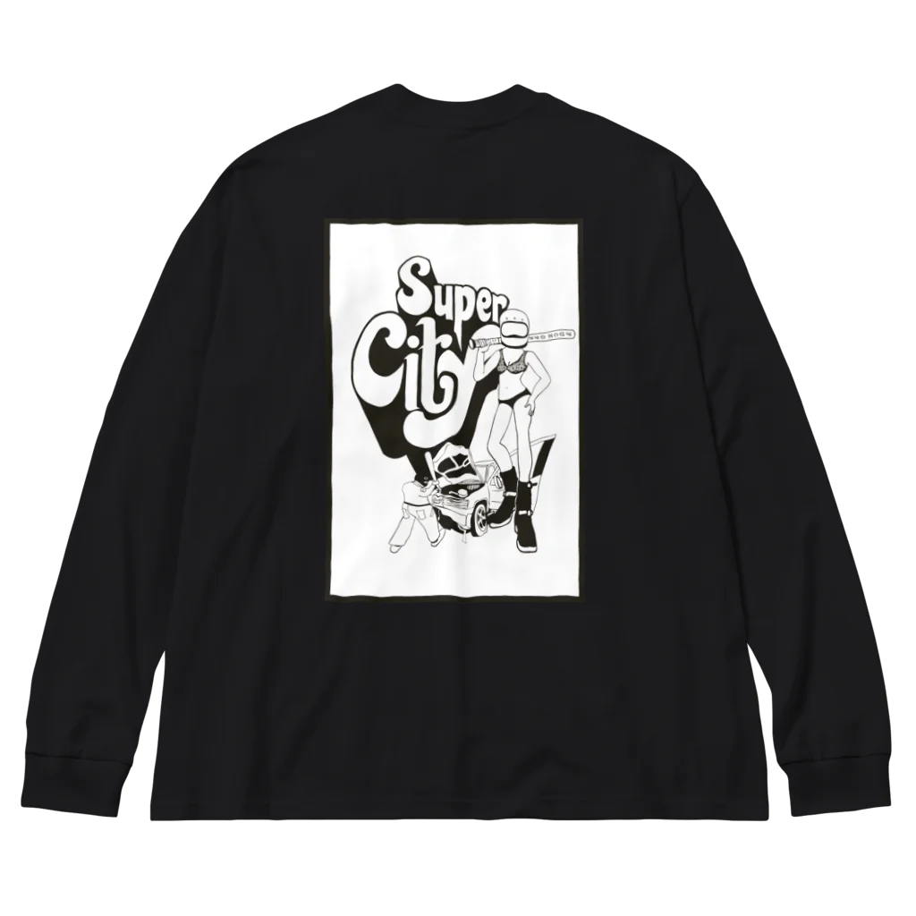 マッチアンドポンプ舎 suzuri支店のsuper  city モノ Big Long Sleeve T-Shirt