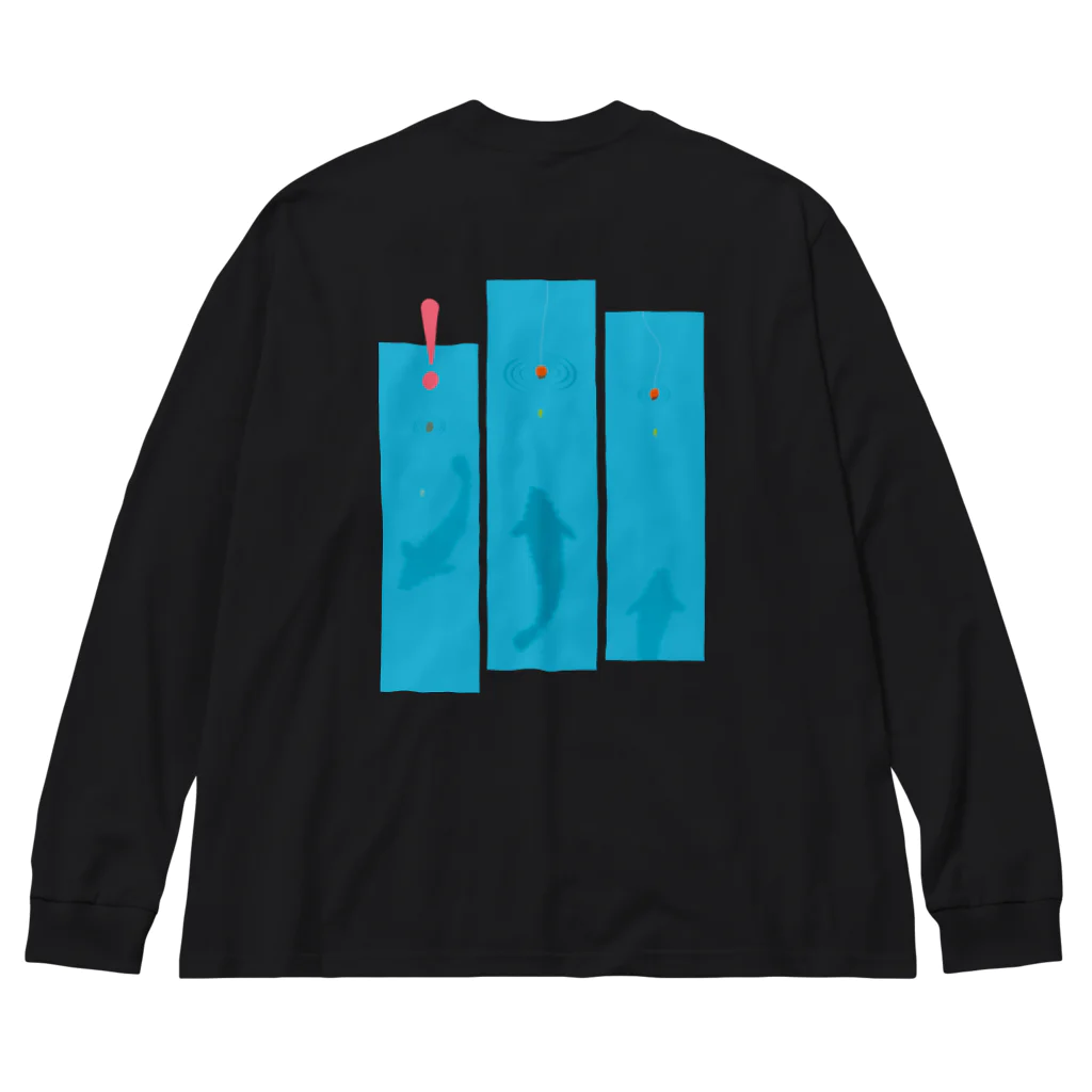 Riki Design (Okinwa Fishing style)の魚影~アタリ!_ロゴホワイト Big Long Sleeve T-Shirt