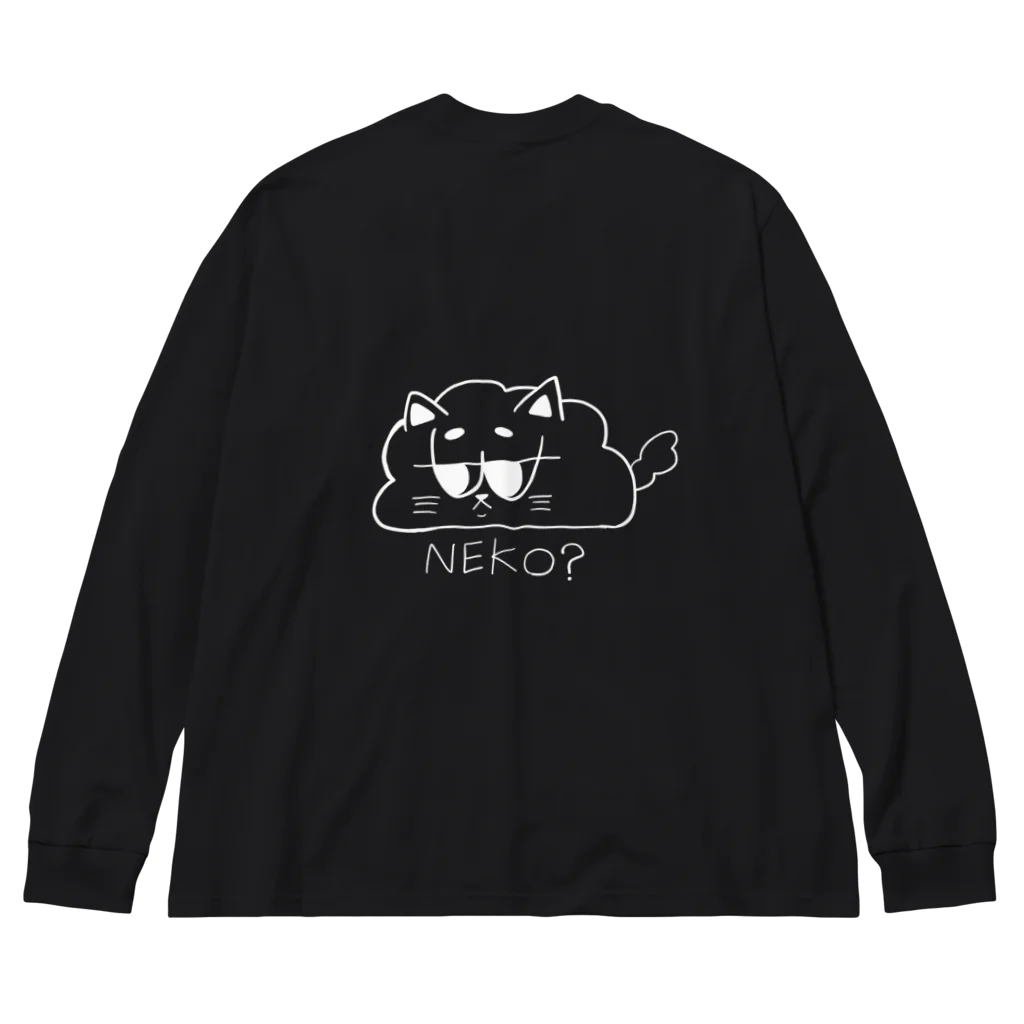 猫のしっぽのNEKO？BIGシルエットTシャツ ビッグシルエットロングスリーブTシャツ