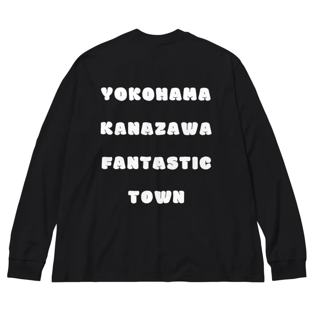 横浜市金沢区の地域活動家　ツンのYOKOHAMA KANAZAWA FANTASTIC TOWN（黒） ビッグシルエットロングスリーブTシャツ