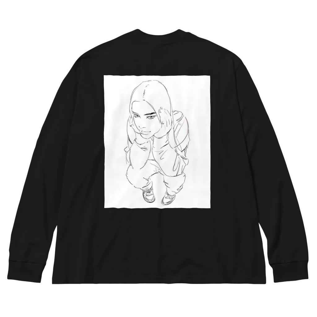 こまピペのdigital_5 black only Big Long Sleeve T-Shirt