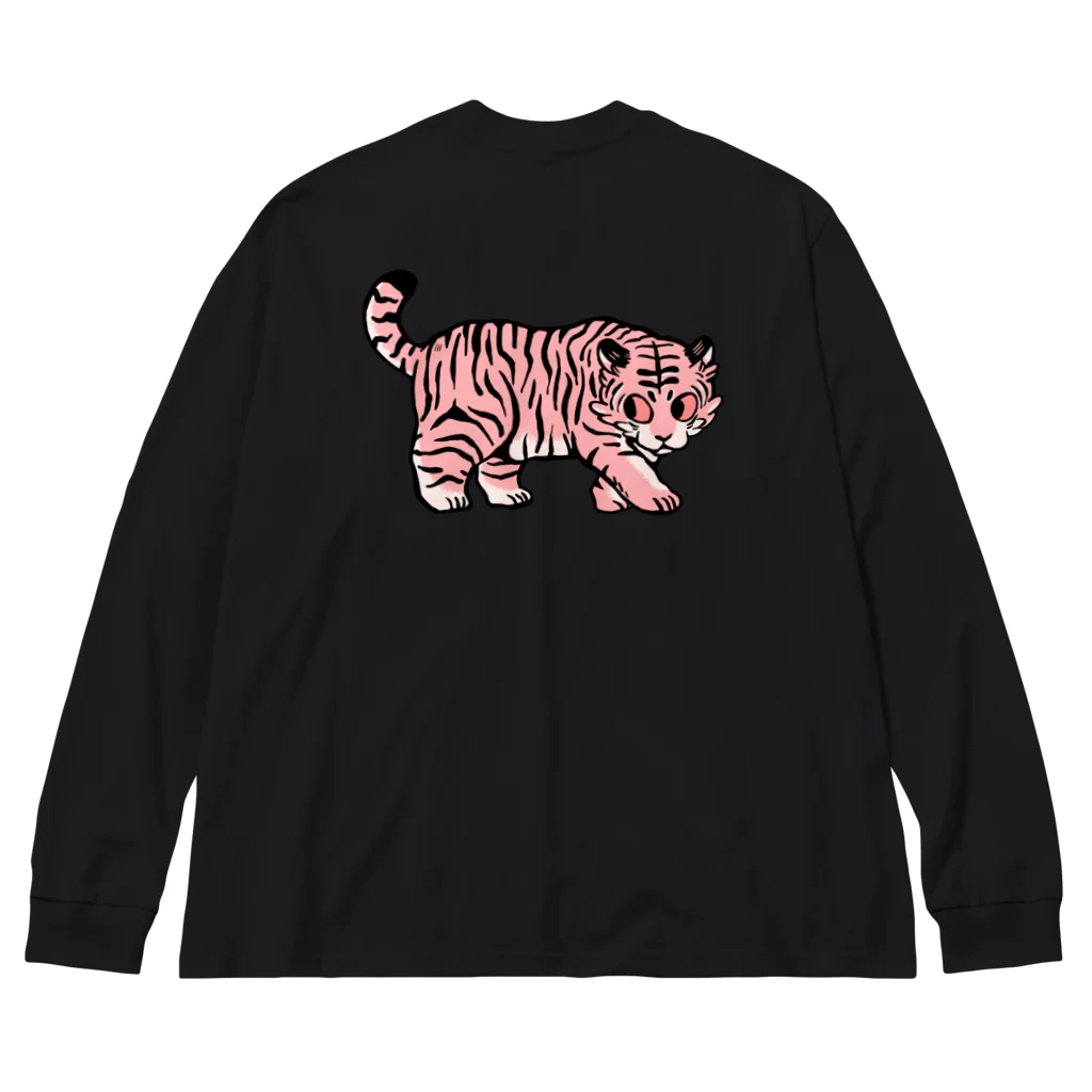 あらいきりこのピンクのトラ Big Long Sleeve T-Shirt