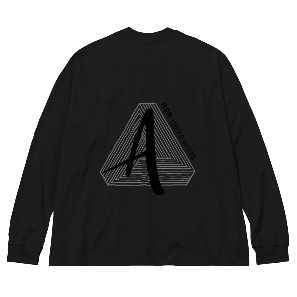 ASA DANCE WORKSの背面&胸LOGO(black)Big Long TEE ビッグシルエットロングスリーブTシャツ