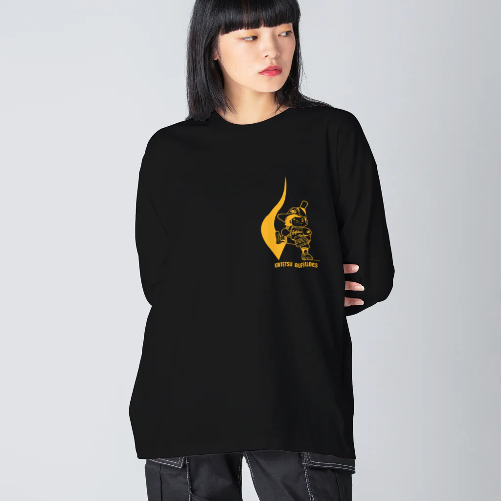 バッファ君  goods【近鉄バファローズ／1976-1996】の◉シンプルカラー【オレンジ】スタンダードポーズ Big Long Sleeve T-Shirt