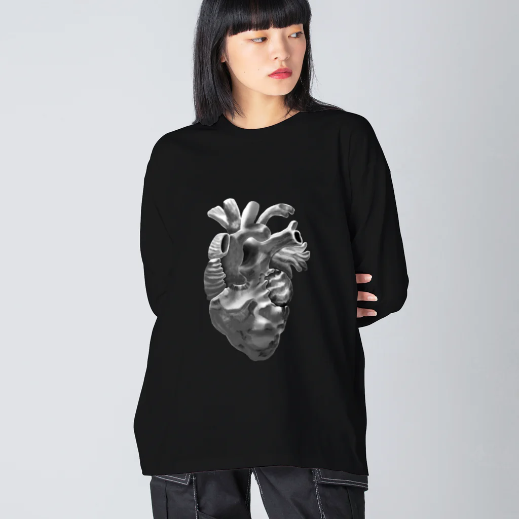 BlackZone病み市の心臓×３ ビッグシルエットロングスリーブTシャツ