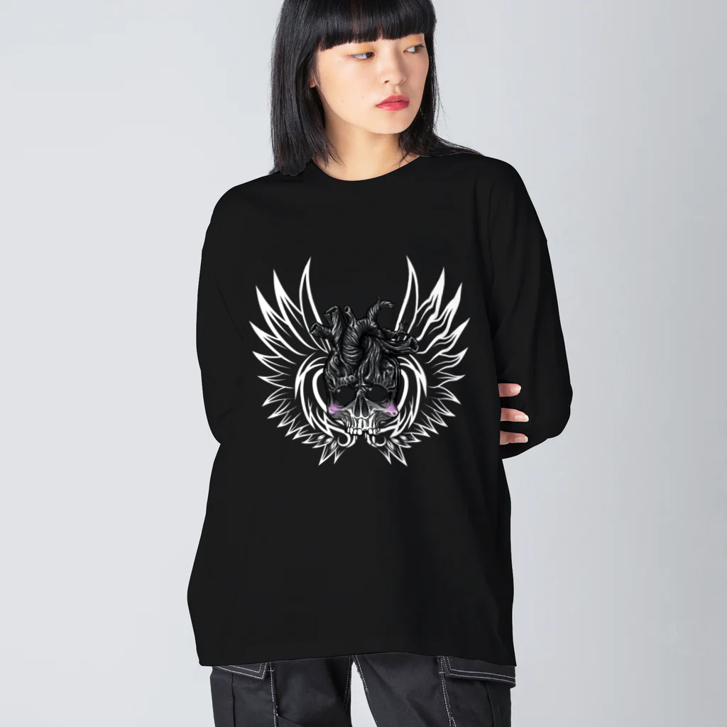 yuki-tsubakiのつけまドクロAngel Big Long Sleeve T-Shirt