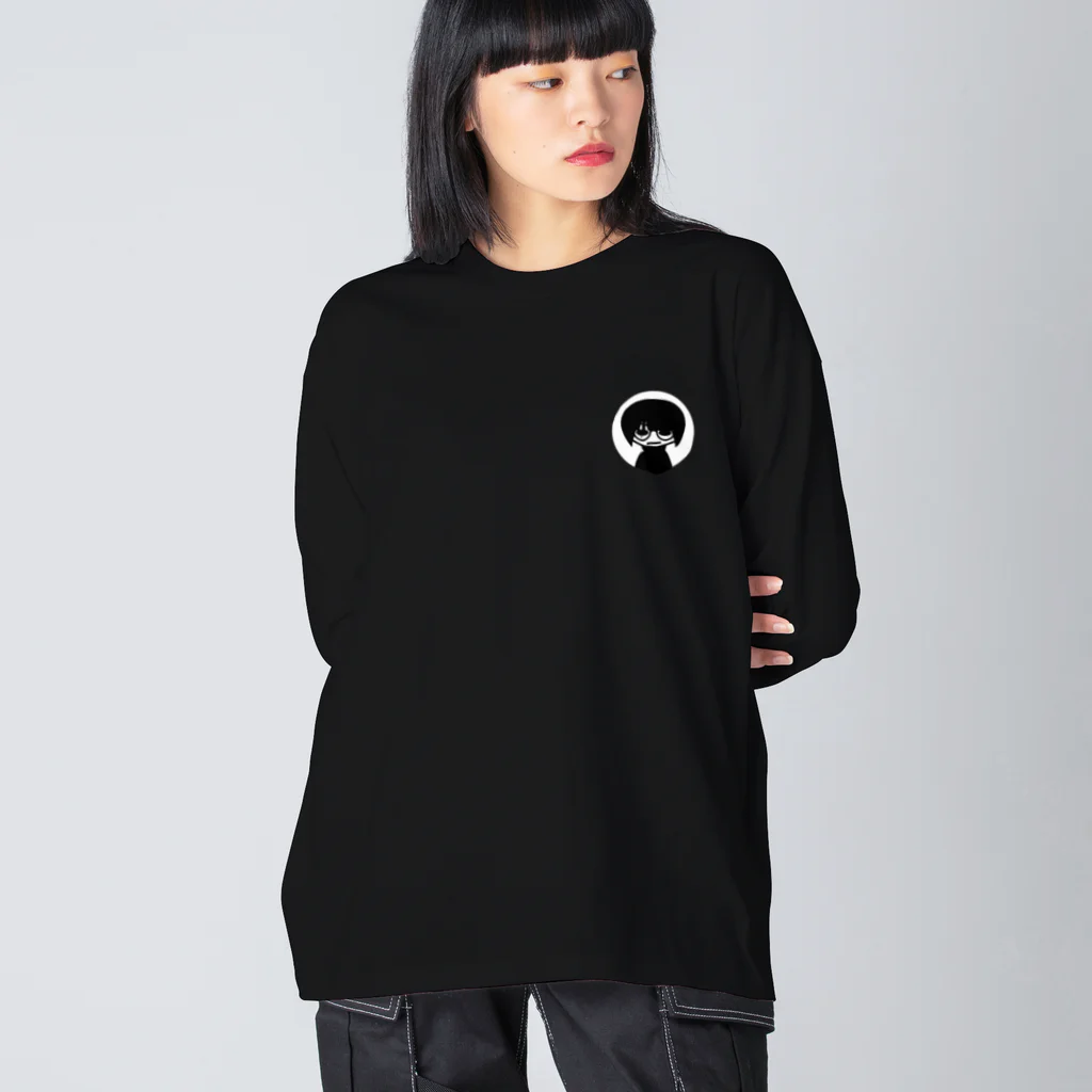 文町の文町の黒Tシャツ Big Long Sleeve T-Shirt