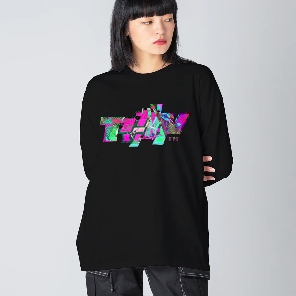 VRIGVTVSHI のアリガタシ™ NEON BLACK ビッグシルエットロングスリーブTシャツ