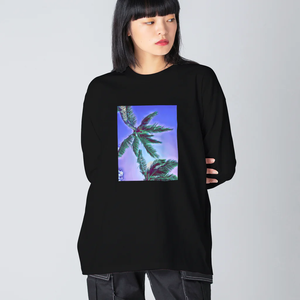 わらしゃんどのヤシの木 Big Long Sleeve T-Shirt