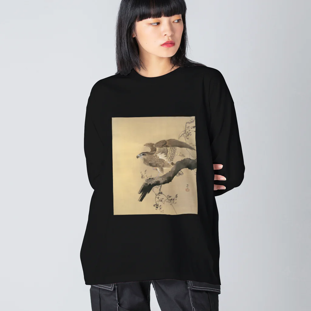 MUGEN ARTの小原古邨　鷹　Ohara Koson / Falcon ビッグシルエットロングスリーブTシャツ