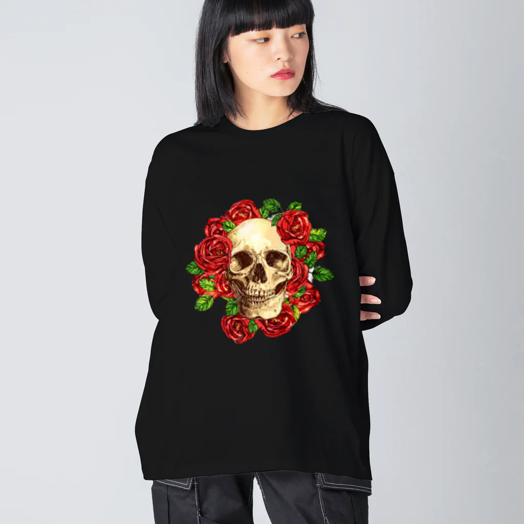 ❣ 𝐩𝐨𝐩 𝐜𝐨𝐥𝐥𝐞𝐜𝐭𝐢𝐨𝐧'𝐬 ❣の薔薇とスカルデザイン。 Big Long Sleeve T-Shirt