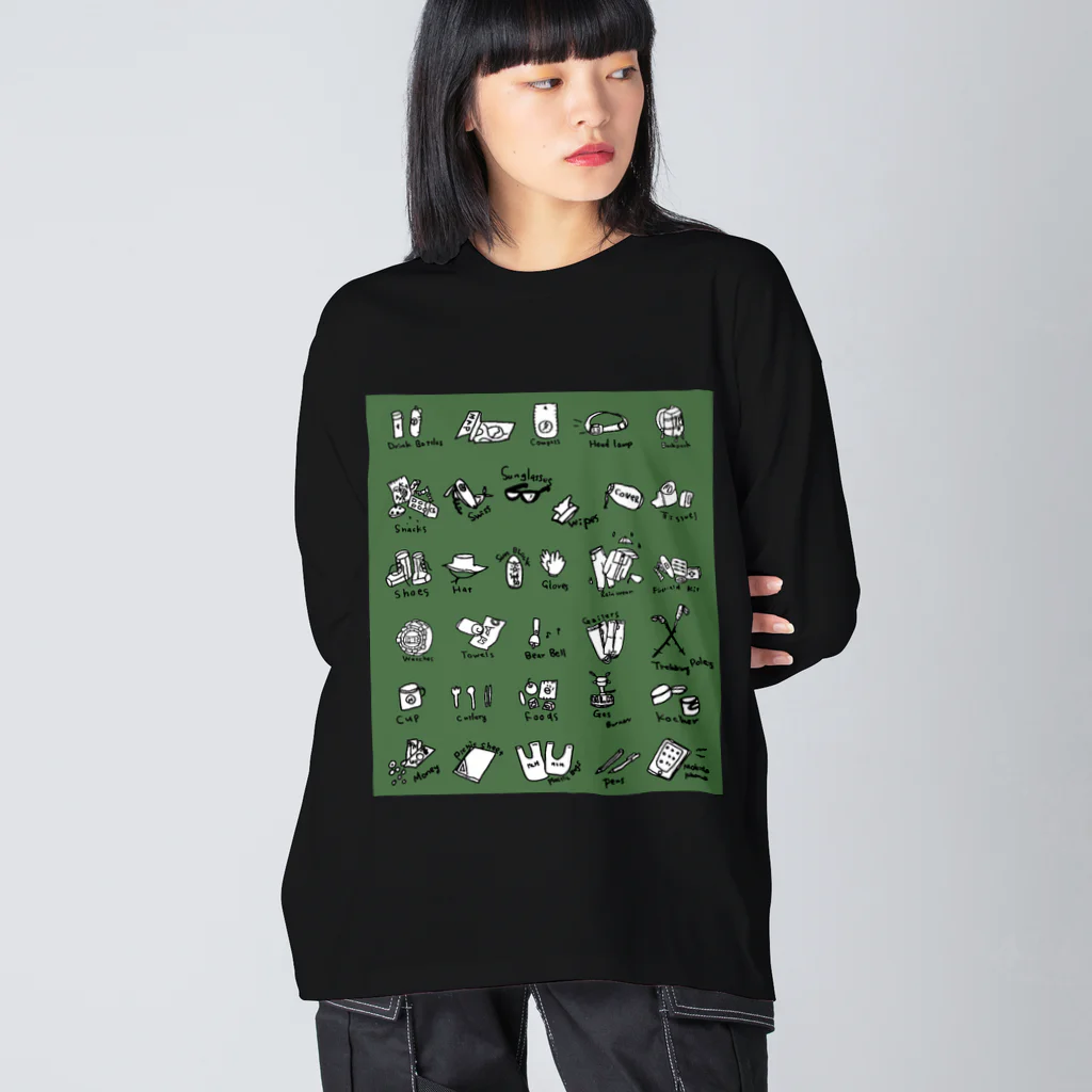 M.L.Merの大人気！登山用品リストイラスト Big Long Sleeve T-Shirt