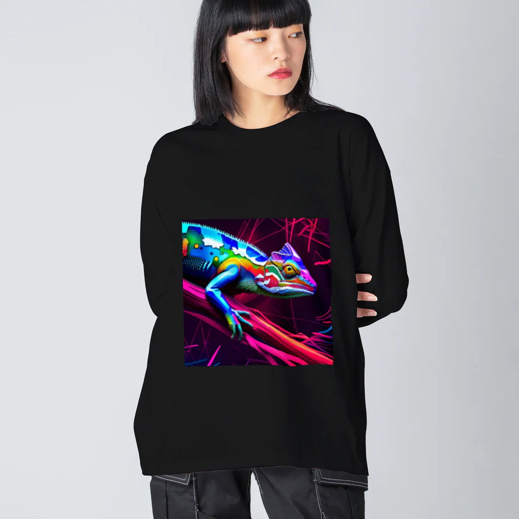 MariElegantのワイルドシリーズ カメレオン Big Long Sleeve T-Shirt