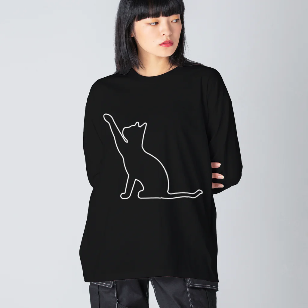 9CATSの猫のシルエットシリーズ from 9CATS Big Long Sleeve T-Shirt