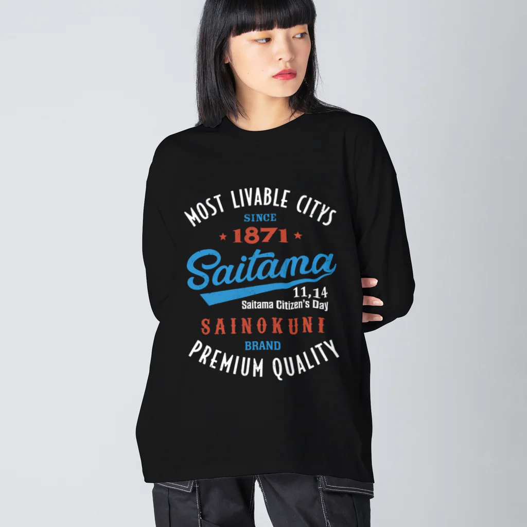kg_shopのSaitama -Vintage- (濃色Tシャツ専用) Big Long Sleeve T-Shirt
