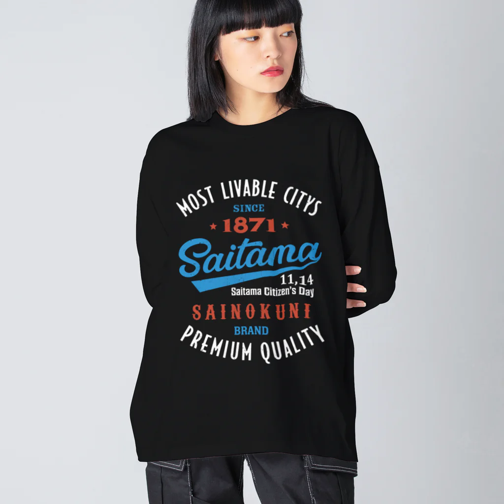 kg_shopのSaitama -Vintage- (濃色Tシャツ専用) ビッグシルエットロングスリーブTシャツ