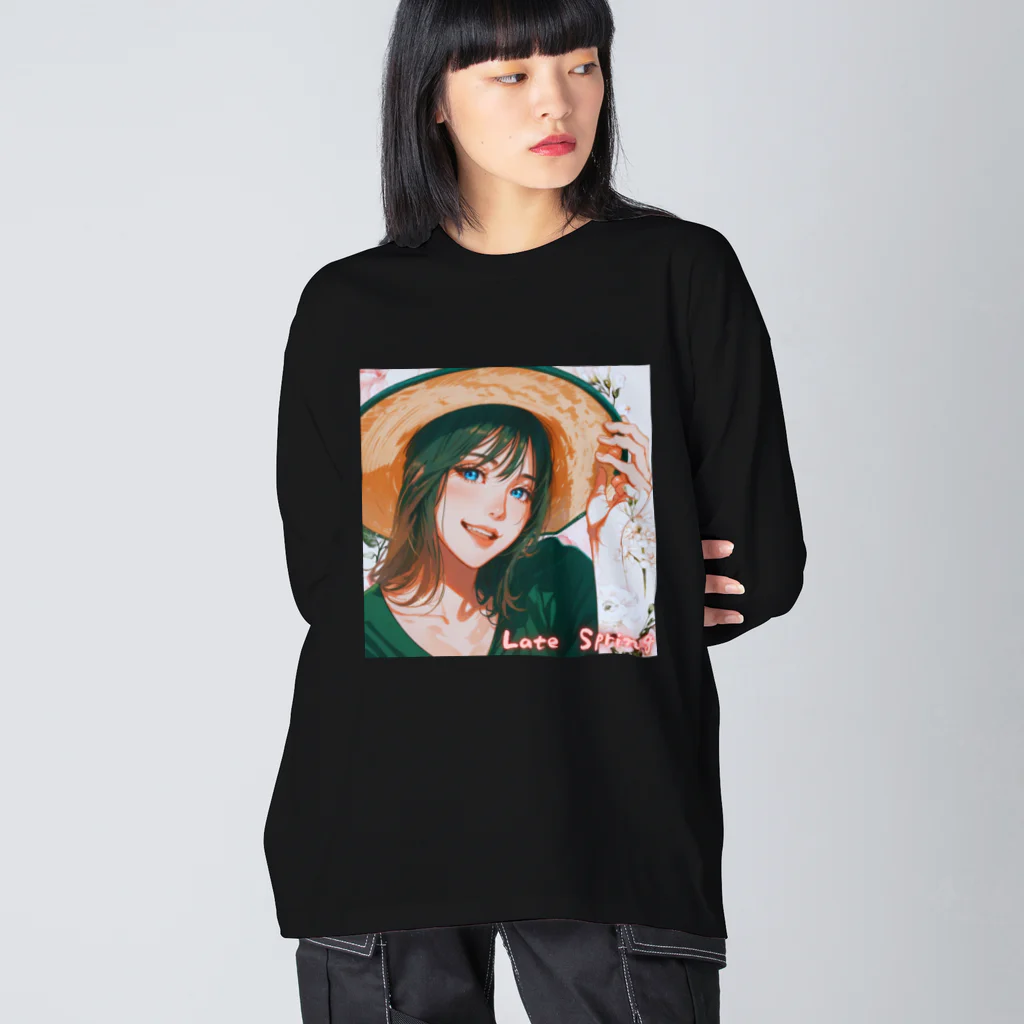 funk45の美少女シリーズ　その伍　（Late　Spring) ビッグシルエットロングスリーブTシャツ