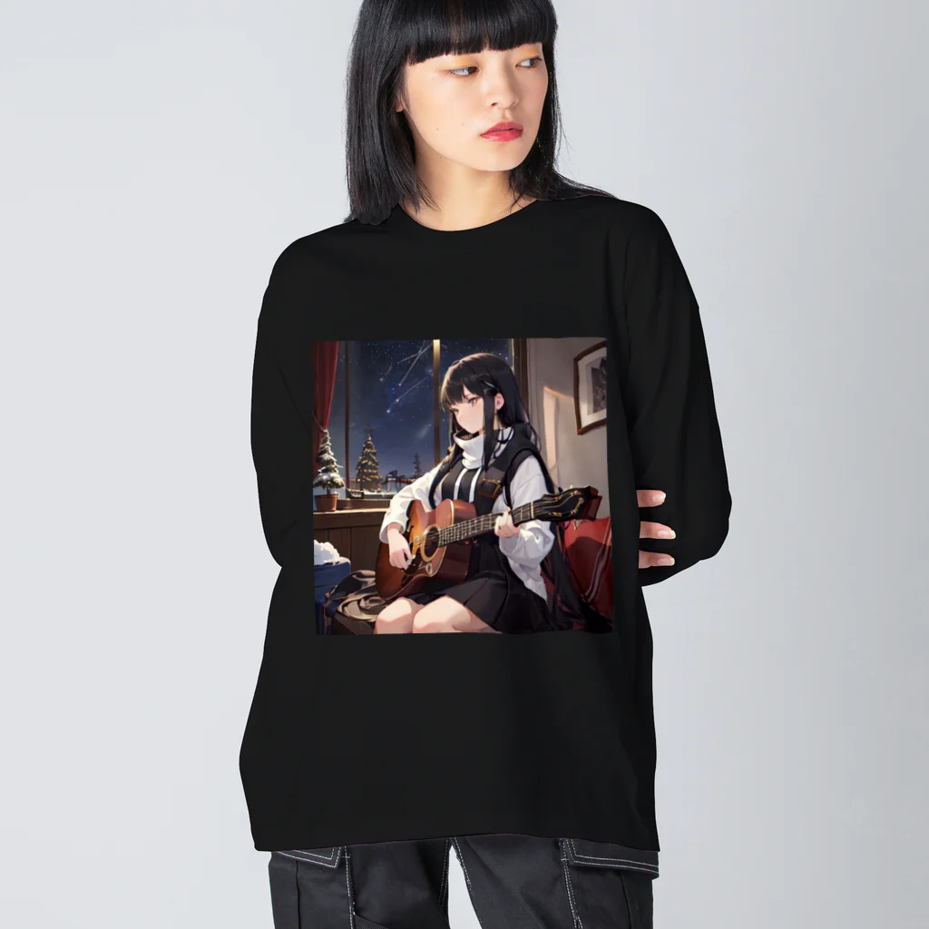 ミネラル太郎のギター少女　リオ ビッグシルエットロングスリーブTシャツ