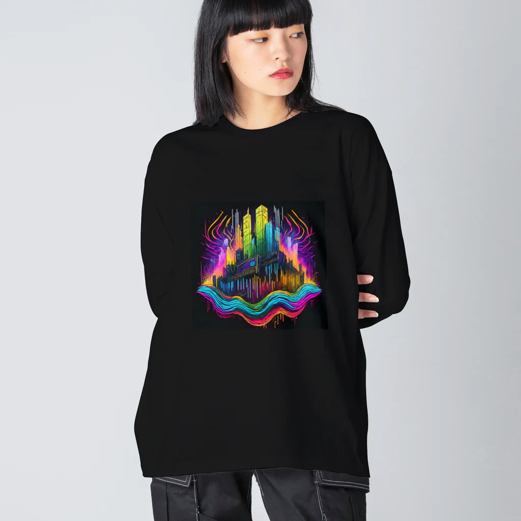 のんびりアート工房のサイバーパンク都市 Big Long Sleeve T-Shirt