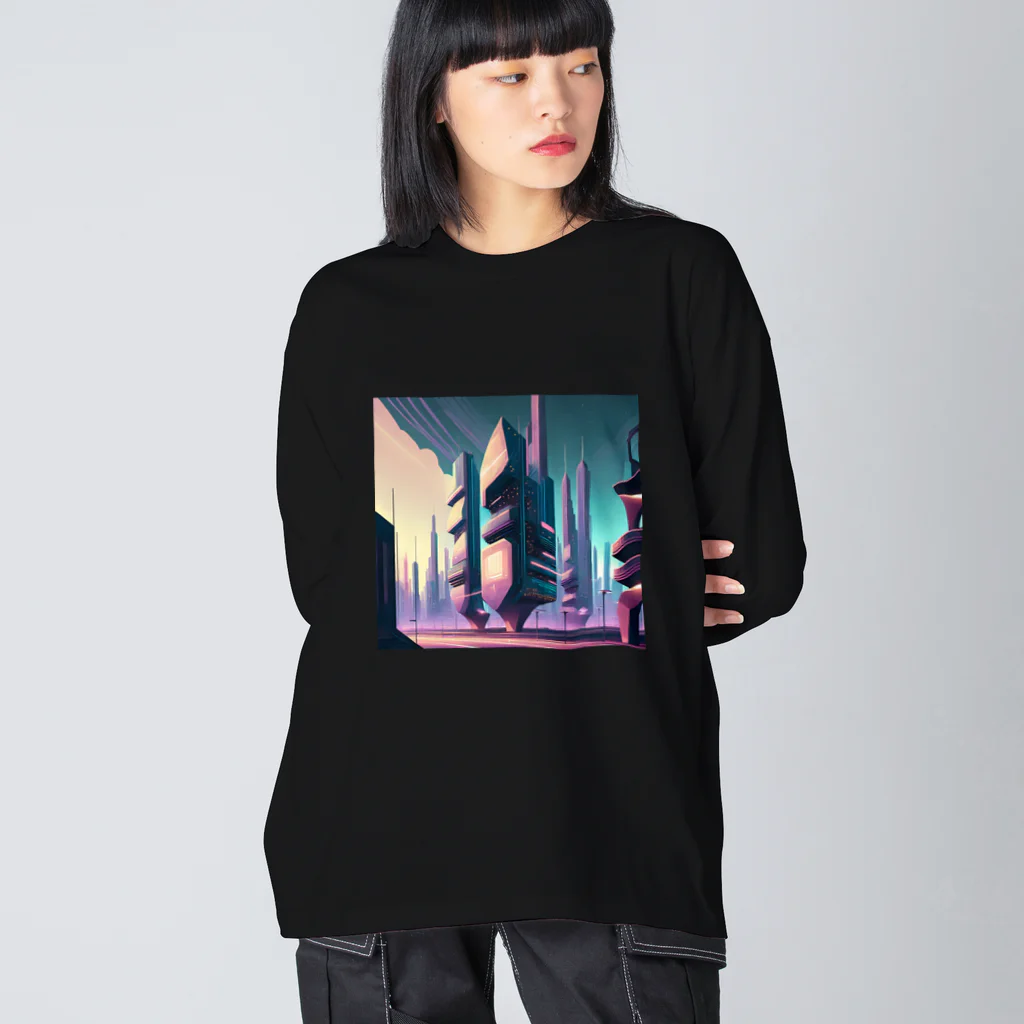 のんびりアート工房のサイバーパンク都市 Big Long Sleeve T-Shirt