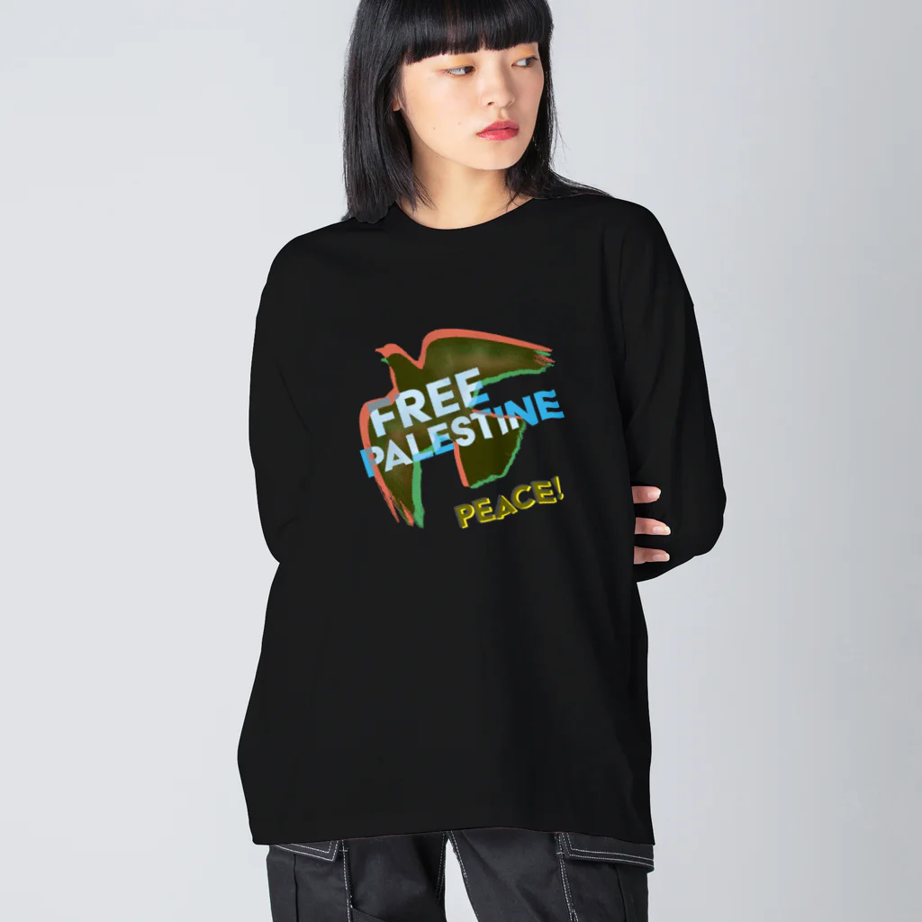 otemochanの【パレスチナ連帯】PEACE Big Long Sleeve T-Shirt