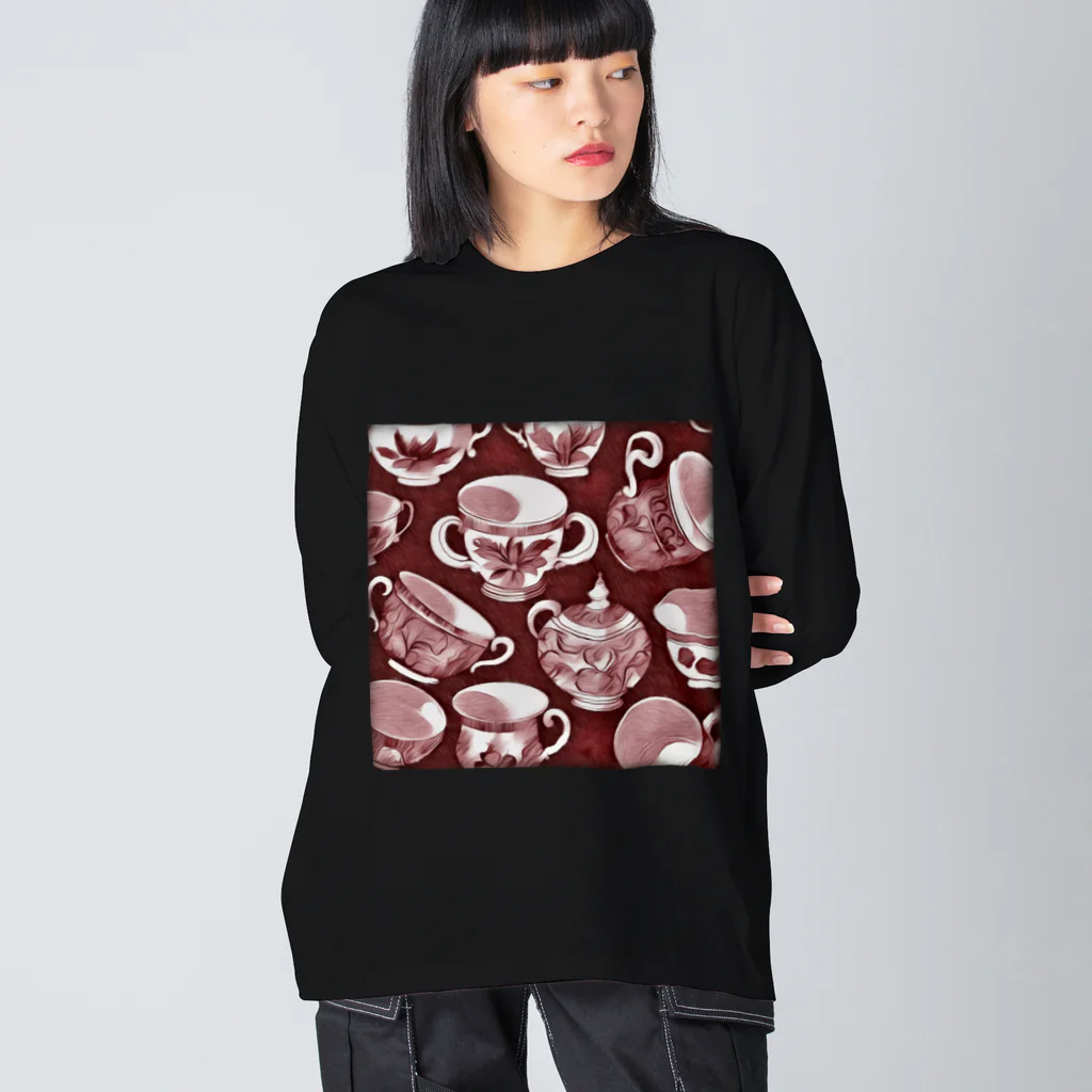 (っ◔◡◔)っ ♥ Le Petit Trésor ♥の花の詩カップ(The Flower Poetry Cup) Big Long Sleeve T-Shirt