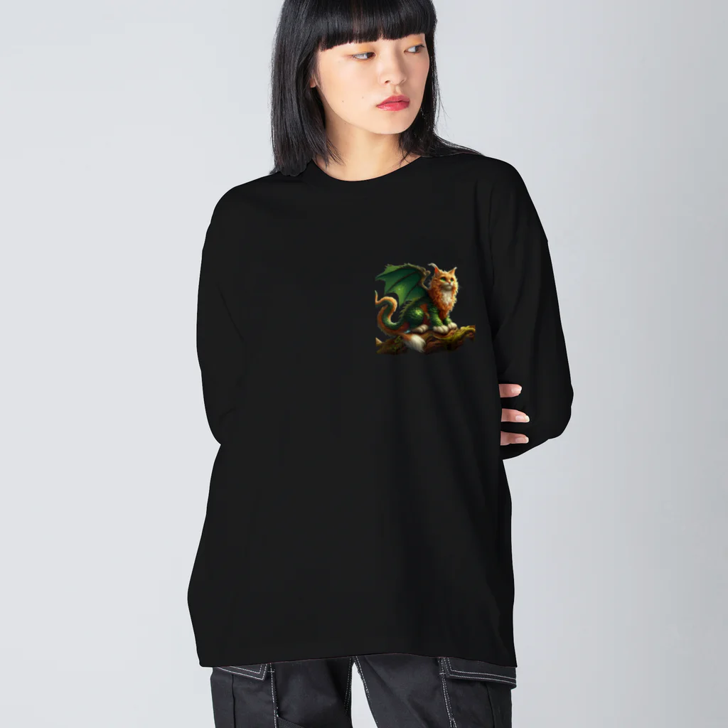 nekodoragonの森の猫ドラゴン　背景透過ver Big Long Sleeve T-Shirt