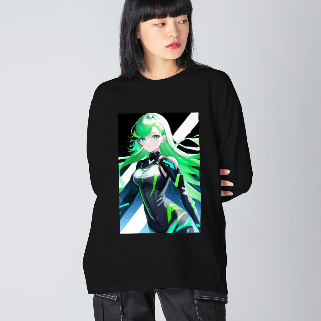 kyon1aiartの㎇ちゃん　サイバー　A Big Long Sleeve T-Shirt