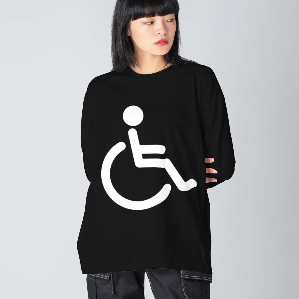 お絵かき屋さんの車椅子マーク（白） Big Long Sleeve T-Shirt