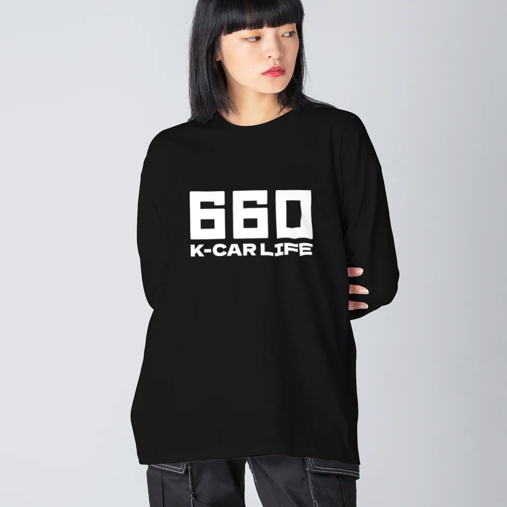 QUQU_WORKSの660軽カーライフ 軽自動車 ホワイト Big Long Sleeve T-Shirt