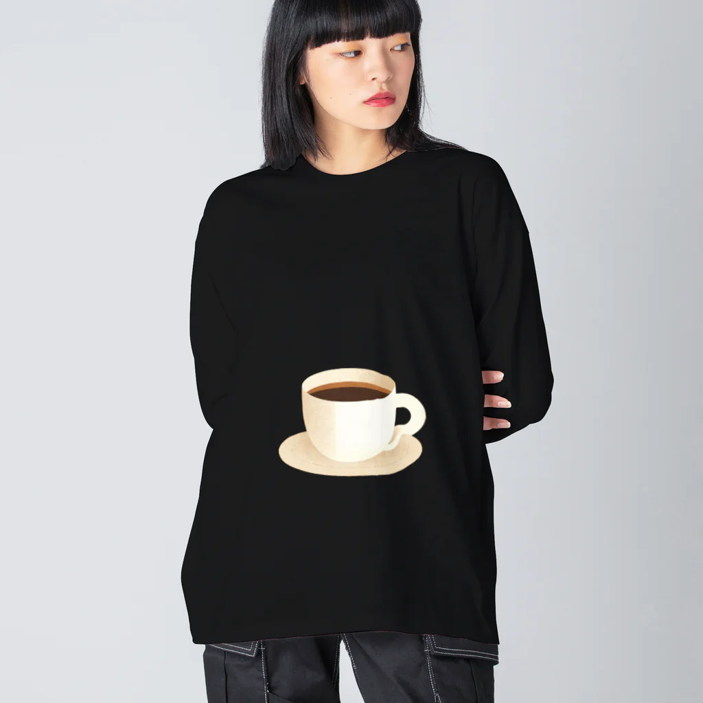 シンプル 組み合わせ用 ファッションのシンプル コーヒー Big Long Sleeve T-Shirt