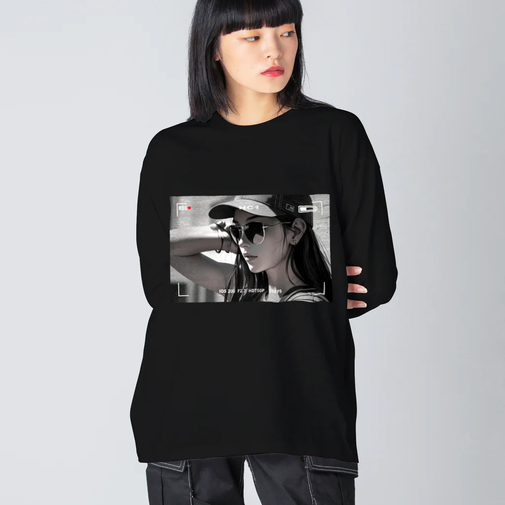 A&MのCool girl【モノクロ】 Big Long Sleeve T-Shirt