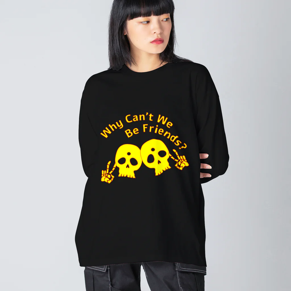 『NG （Niche・Gate）』ニッチゲート-- IN SUZURIのWhy Can't We Be Friends?（黄色） Big Long Sleeve T-Shirt