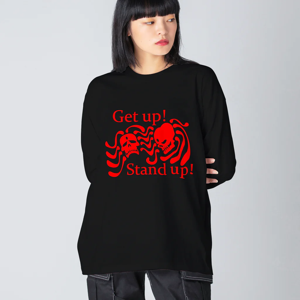 『NG （Niche・Gate）』ニッチゲート-- IN SUZURIのGet Up! Stand Up!(赤) ビッグシルエットロングスリーブTシャツ