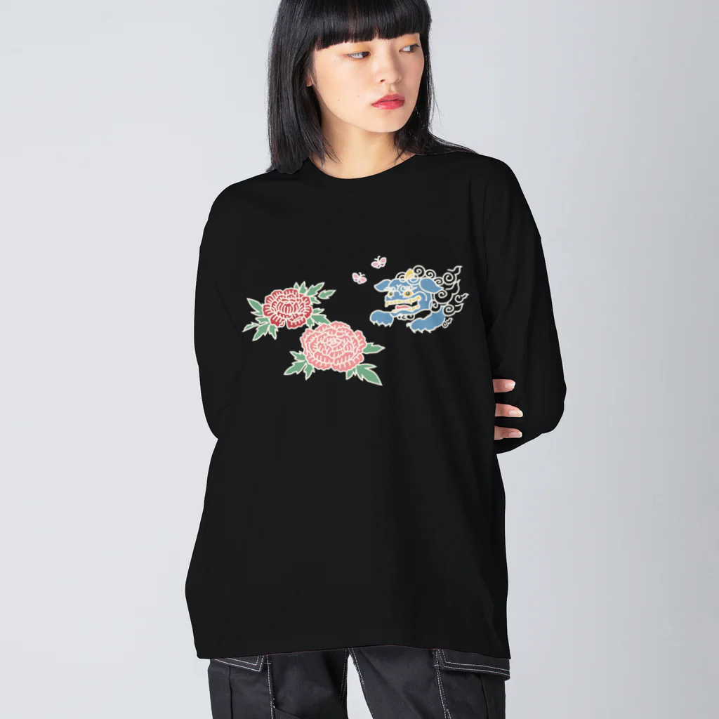 nanaqsaの獅子と牡丹 Big Long Sleeve T-Shirt