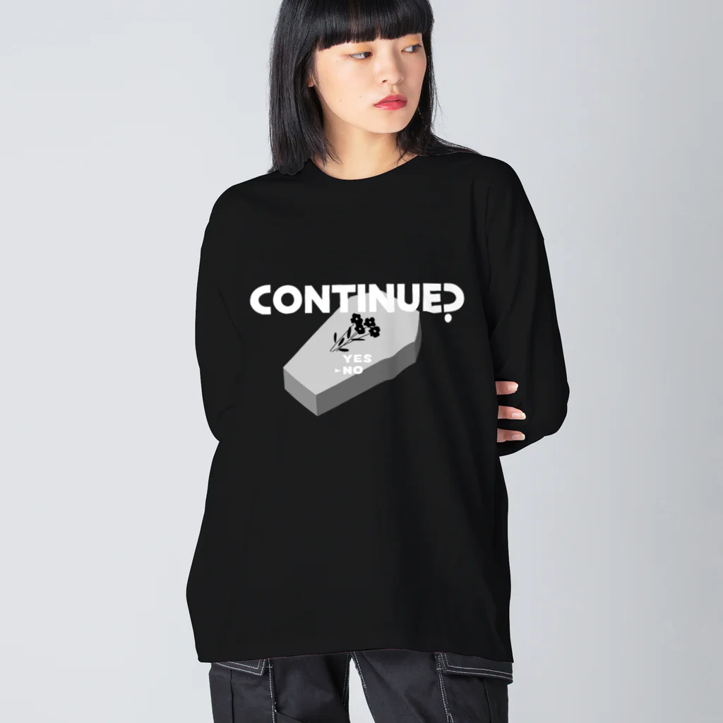 ねこぜもんのCONTINUE?(Type B) ビッグシルエットロングスリーブTシャツ