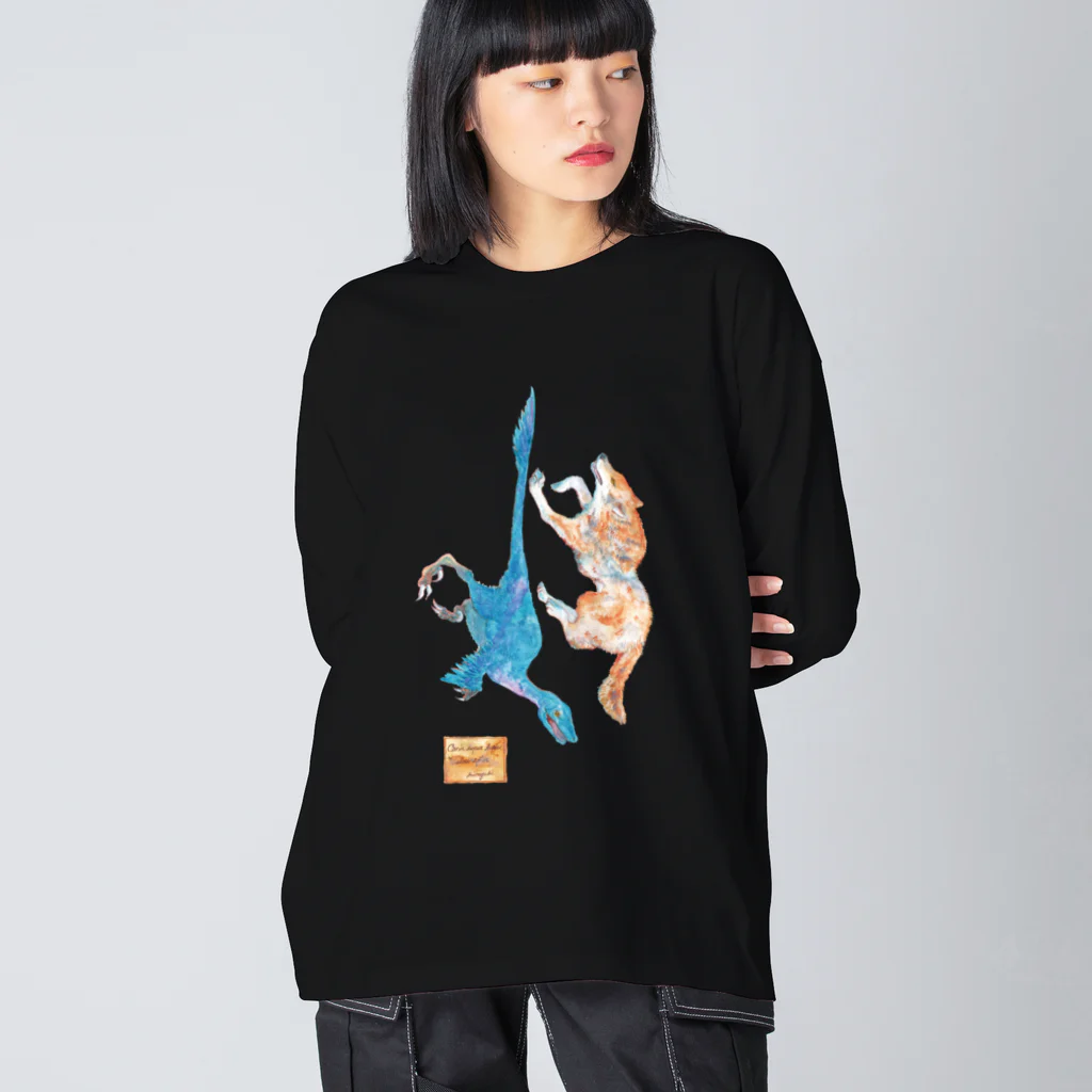 made blueのWolf and Velociraptor Big Long Sleeve T-Shirt