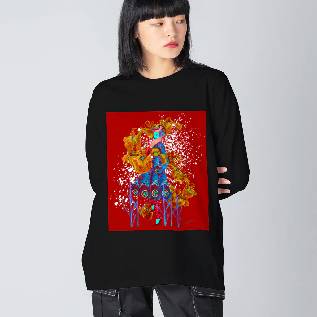 ムラマス カツユキの『稲と菖蒲と四十雀 Impact Ver.』 Big Long Sleeve T-Shirt