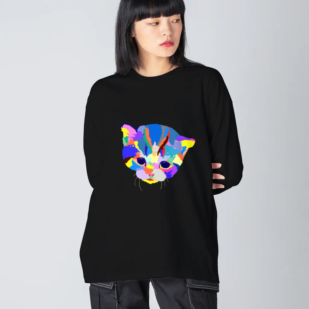 meiroのカラフルな猫 Big Long Sleeve T-Shirt