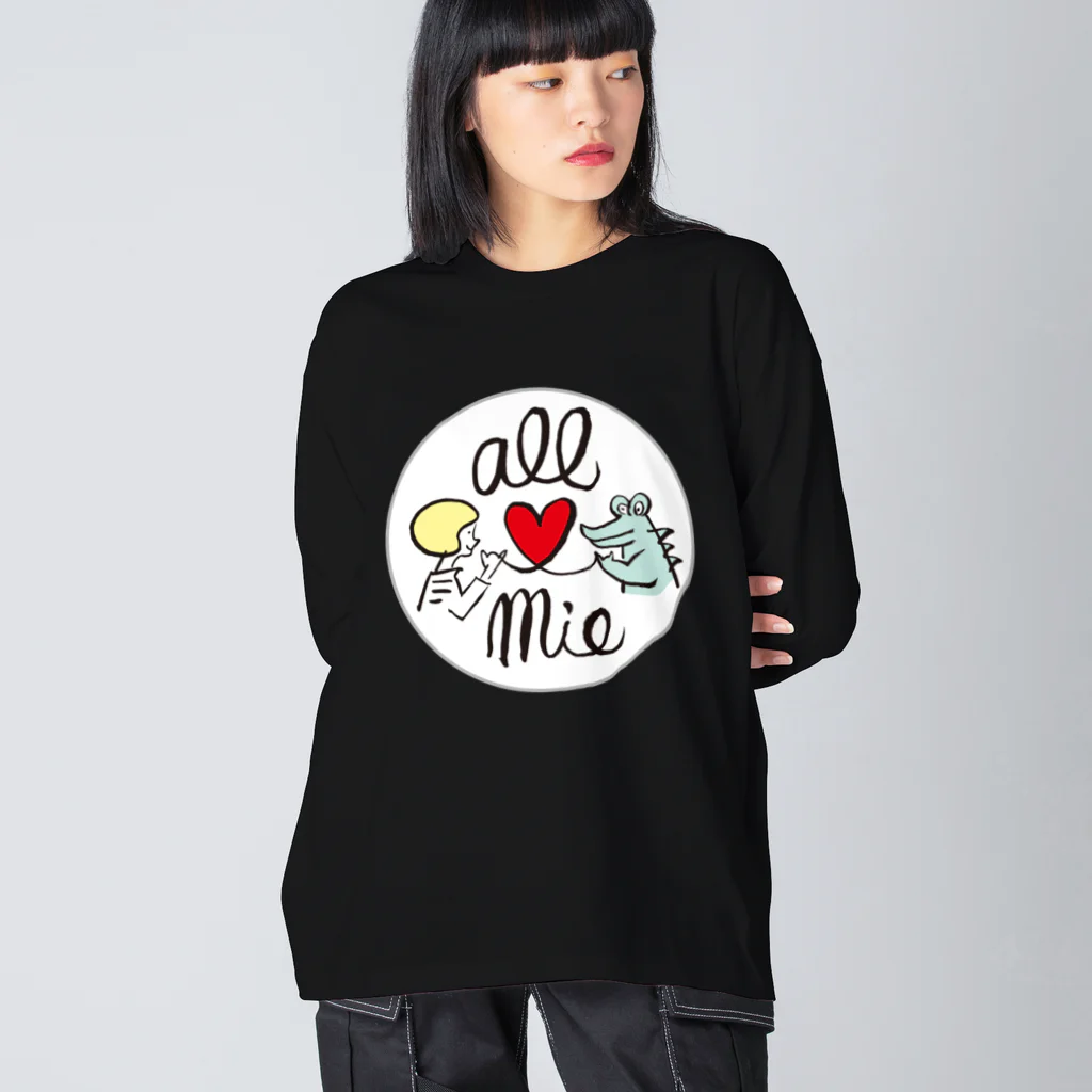 ひなげし商店のオール三重／ワニくん ビッグシルエットロングスリーブTシャツ