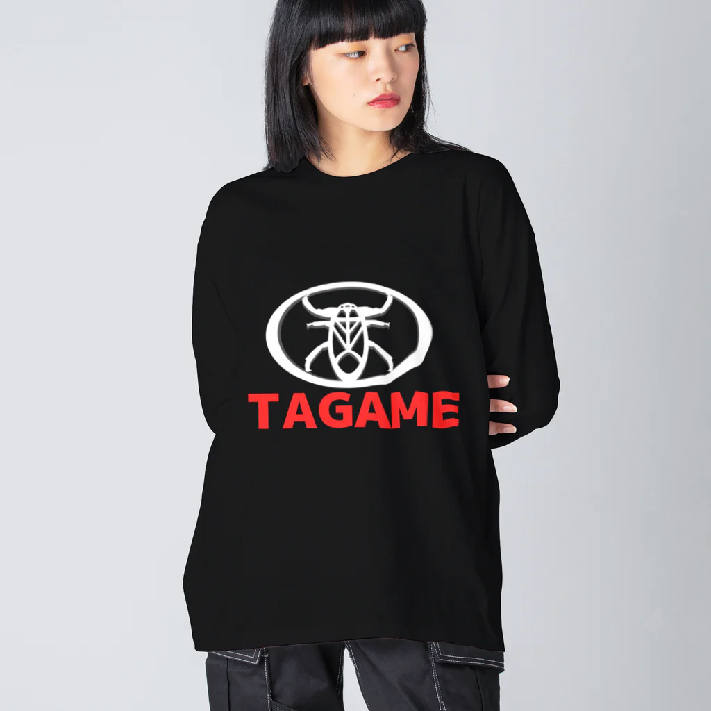 くいなの母のTAGAME (white) ビッグシルエットロングスリーブTシャツ