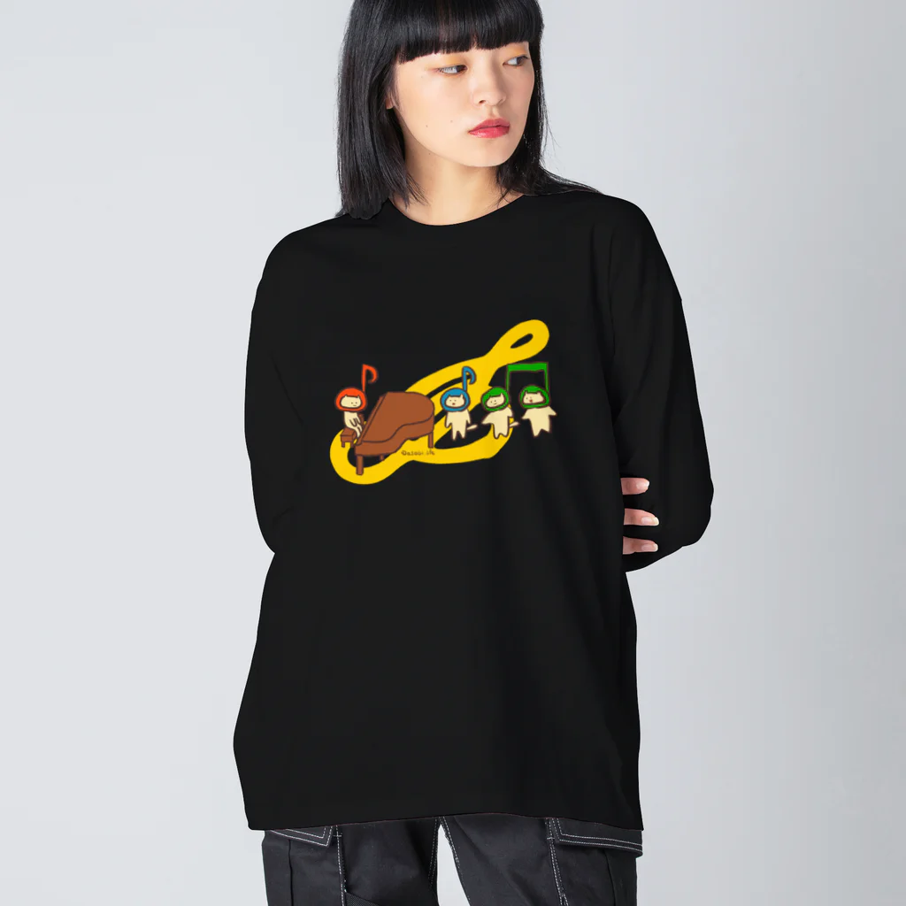 アソビドットライフの音楽ねこ / The Music Big Long Sleeve T-Shirt