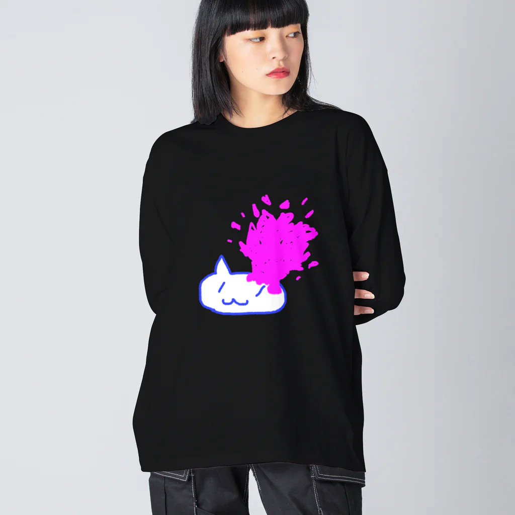 ツチブタすい臓商店の溢血（ねこ部分白ver） Big Long Sleeve T-Shirt