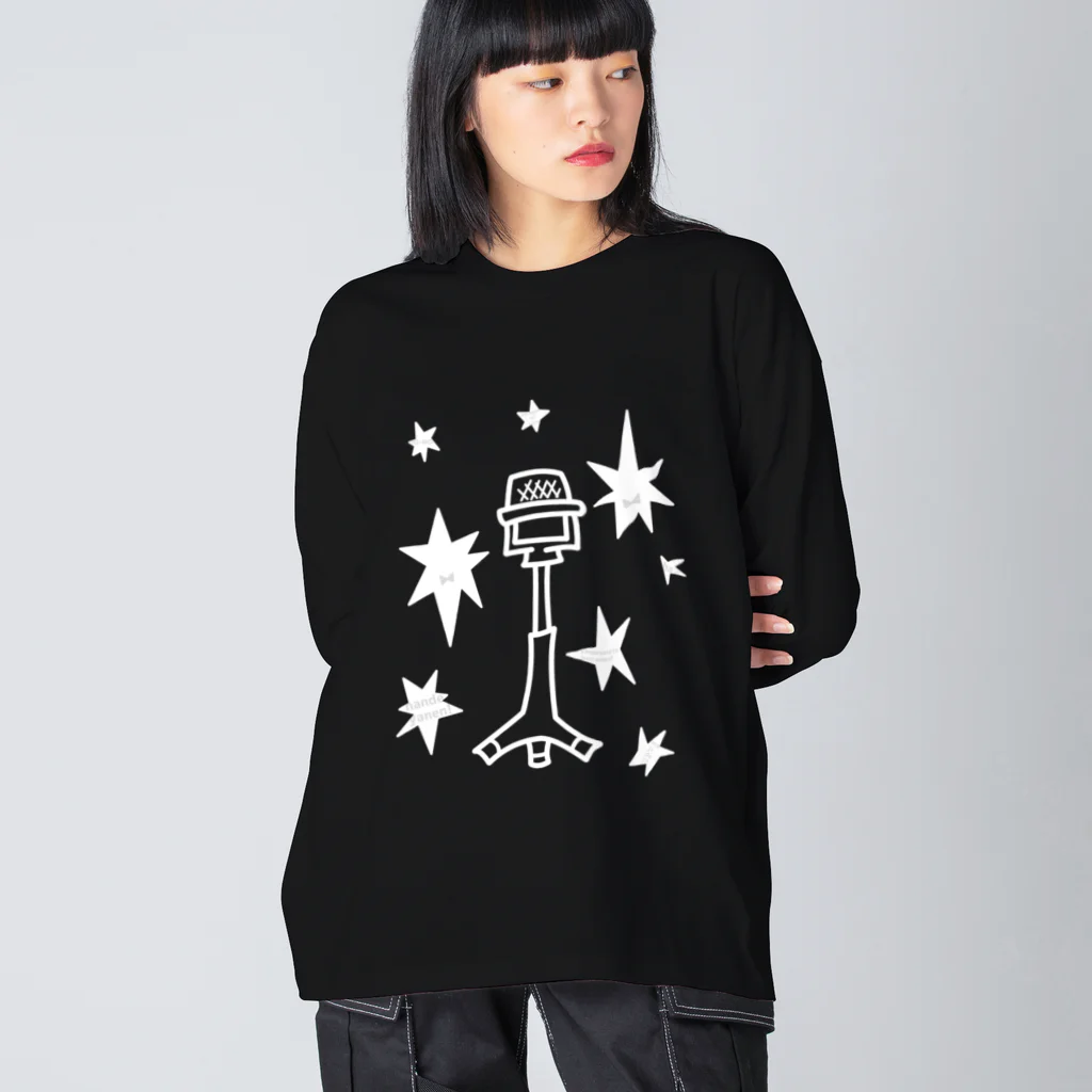 cosmicatiromの漫才マイク 白 Big Long Sleeve T-Shirt