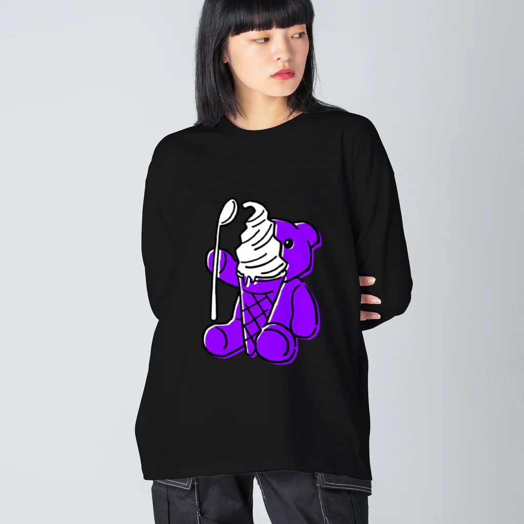 まどろみの温度のアイスたべる パープル Big Long Sleeve T-Shirt