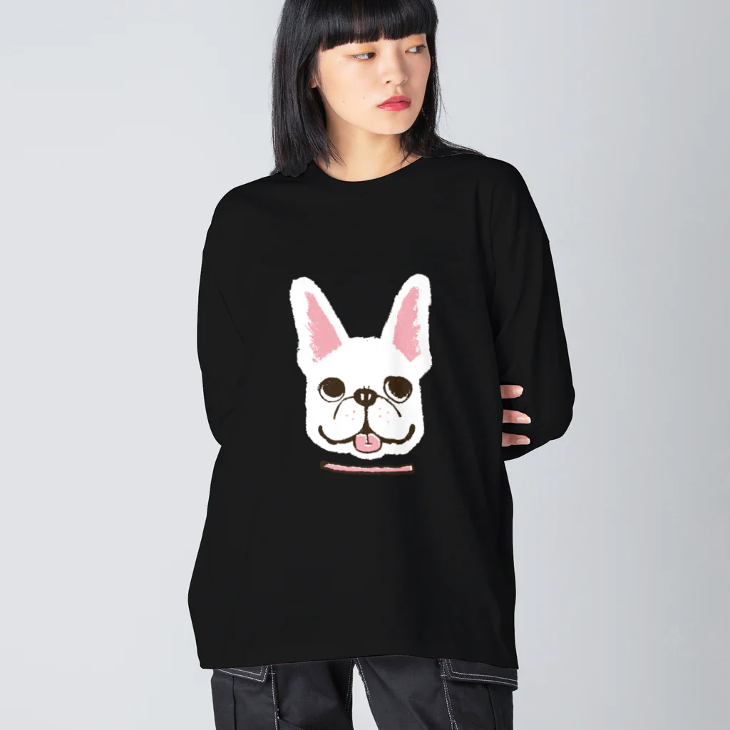 タバタ画房のフレンチブルドックくん　ホワイト Big Long Sleeve T-Shirt