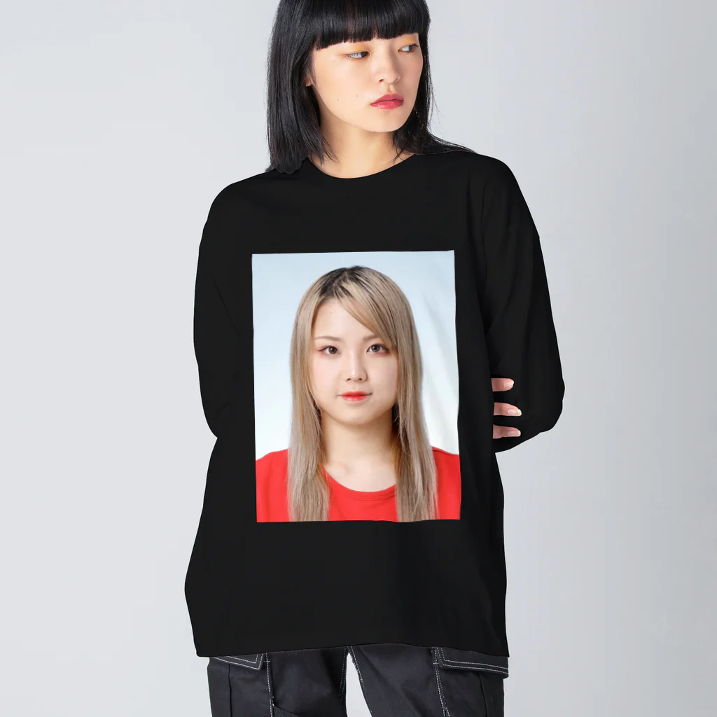 Mioenergy official shopのモナリザ証明写真 Big Long Sleeve T-Shirt